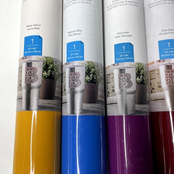 Lot of 6 — Cricut PERMANENT GLOSSY Premium Vinyl Sheets Rolls — Mixed Colors NEW - Picture 3 of 10